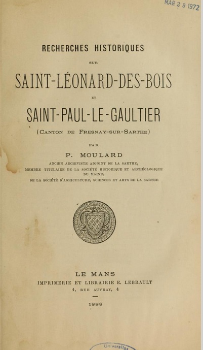 Monographie de St Léonard des Bois